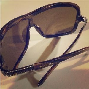 VALENTINO ••• Shield Lens Crystal Sunglasses